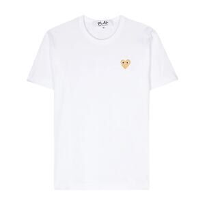 Comme Des Garcons Play Heart Patch Cotton T-Shirt White Womens Size Small